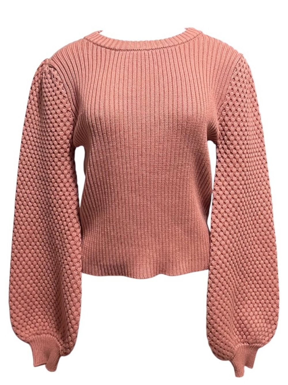 Lulus Knit Sweater Balloon Bishop Sleeves Keyhole Back NEW Fall Coquette Boho